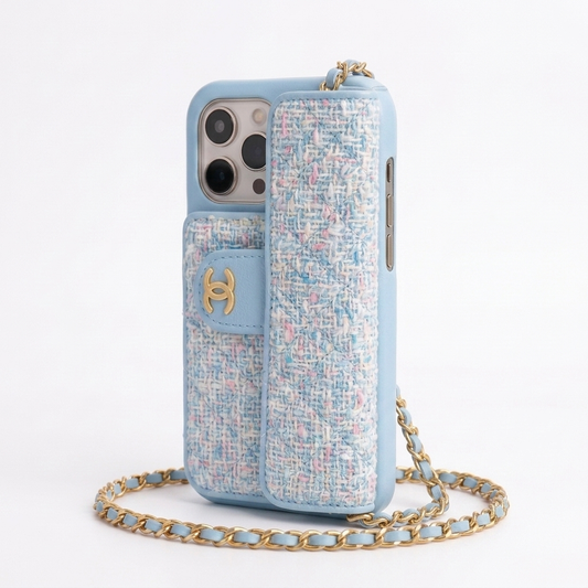Coque CC Tweed — Bleu Givré