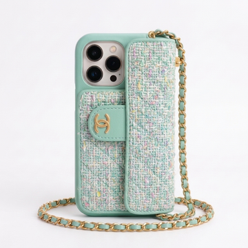 Coque CC Tweed Vert Menthe — Maison CC