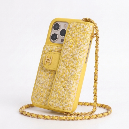 Coque CC Tweed — Jaune Soleil
